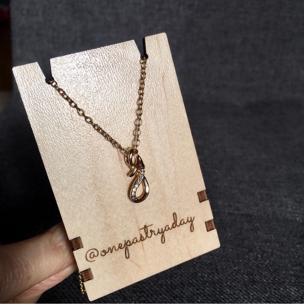 Infinity Sign Rhinestone Pendant Fashion Necklace, Gold, 18 inches